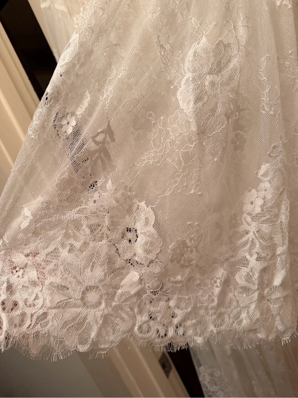 Sheer Lace Tie-Waist Robe in White